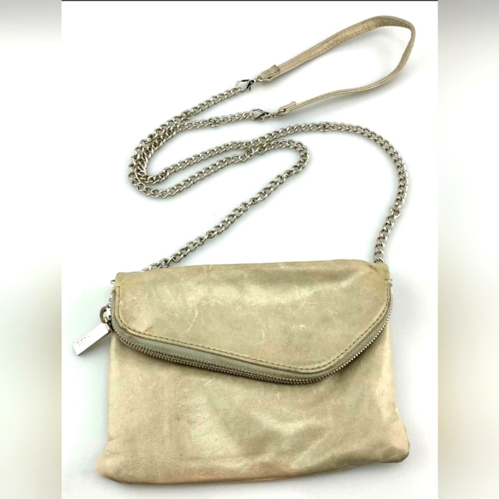 Hobo International Daria Golden Leather Folding Crossbody Bag